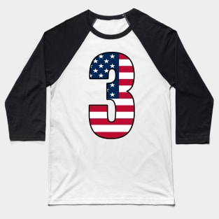 Number 3 Star Spangled Banner Baseball T-Shirt